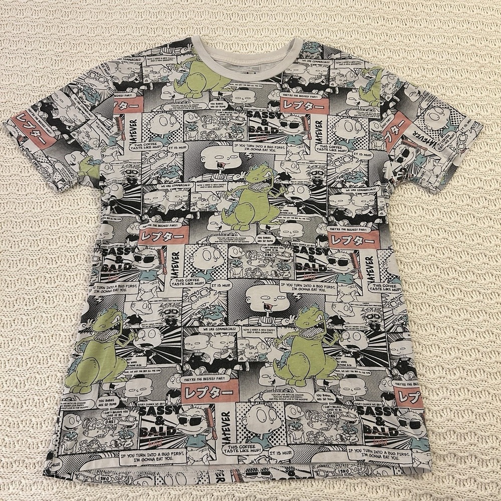 Rugrats Nickelodeon Graphic Novel Style Tee Mens Large All Over Print